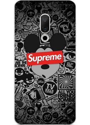 Силіконовий чохол з малюнком для meizu 15 plus міккі supreme
