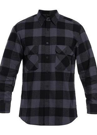 Сорочка mil-tec flannel shirt light longsleeve - black/gray l