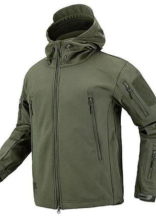 Куртка демісезонна вологостійка soft shell esdi, olive (олива) 3xl