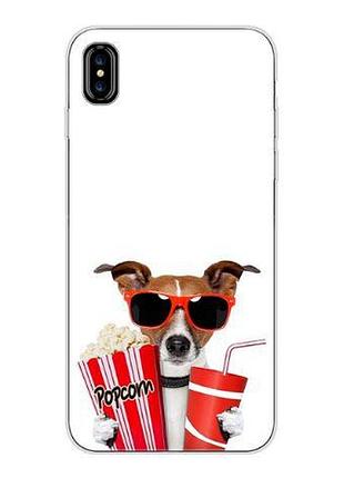 Силиконовый чехол бампер для iphone x с картинкой собака