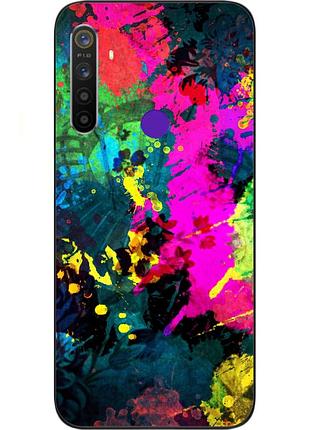 Силиконовый чехол бампер для realme 5i с картинкой яркая абстракция