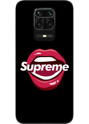 Бампер силіконовий чохол для xiaomi redmi note 9s / note 9 pro з картинкою губи supreme