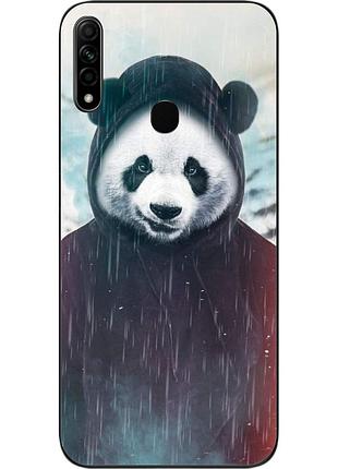 Силиконовый чехол для oppo a31 с картинкой панда в капюшоне