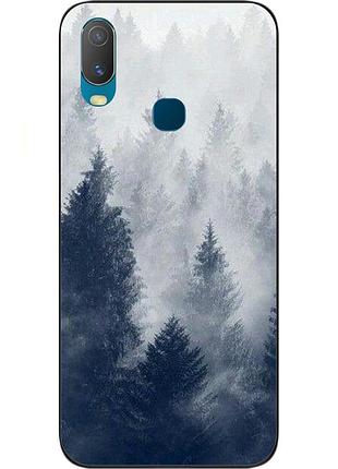Силиконовый чехол бампер для vivo y11 с картинкой лес