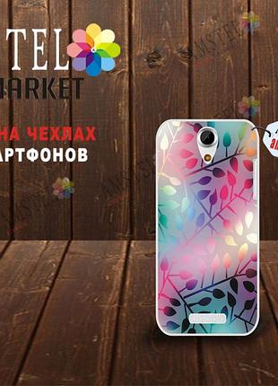Бампер силиконовый чехол для doogee y100x с картинкой листья