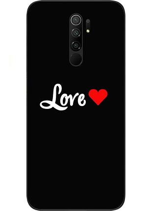 Силіконовий чохол бампер для xiaomi redmi 9 з картинкою love