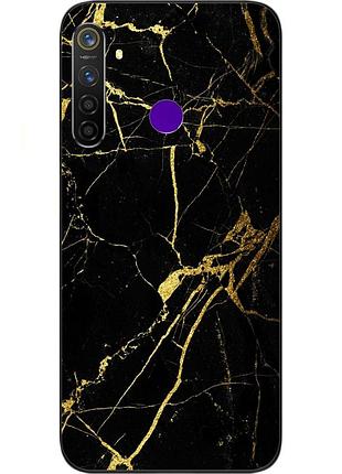 Силиконовый чехол бампер для realme 5 pro с картинкой мрамор