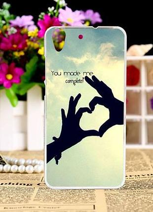 Силиконовый чехол бампер для huawei y6 ii с рисунком сердце из рук