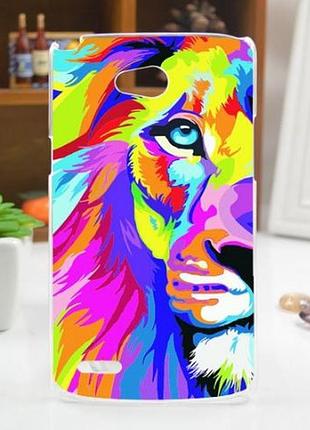 Эксклюзивный чехол для lg l80 d380 с рисунком разноцветный лев