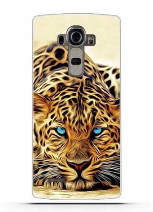 Силиконовый чехол бампер для lg g4 h818 с картинкой гепард