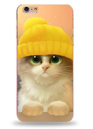 Силиконовый чехол бампер для iphone 6 / 6s с картинкой кот в шапке