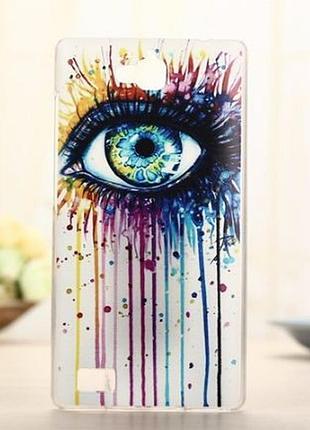 Чехол-накладка для huawei honor 3c с картинкой глаз