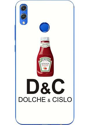 Антибрендовый силіконовий чохол для huawei honor 8x з картинкою dolche & cislo