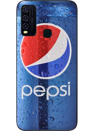 Силиконовый чехол для vivo y30 с картинкой pepsi