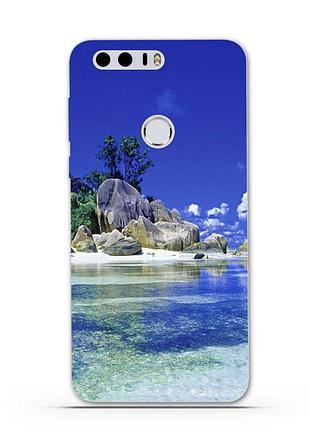 Оригинальный бампер с принтом - остров для huawei honor 8