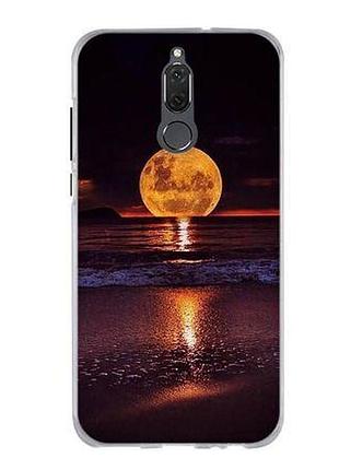 Силиконовый чехол бампер для huawei mate 10 lite с картинкой закат