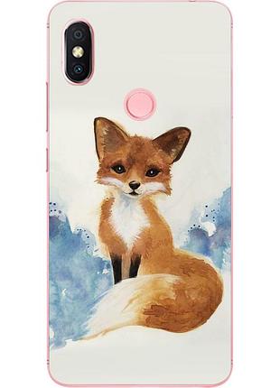 Чохол силіконовий для xiaomi redmi s2 з картинкою лисиця