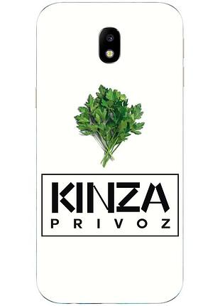 Антибрендовый силиконовый чехол для samsung galaxy j3 2018 с картинкой kinza privoz