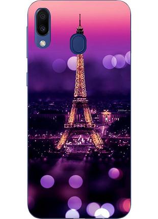 Силіконовий tpu чехол для samsung galaxy m20 з картинкою париж вночі