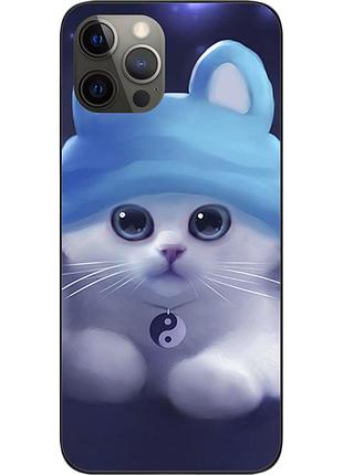 Чохол силіконовий для iphone 12 pro з картинкою кошеня