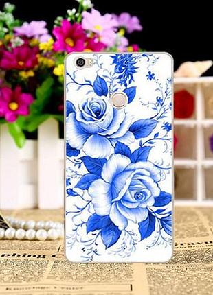 Силіконовий чохол накладка для xiaomi mi max з картинкою сині троянди