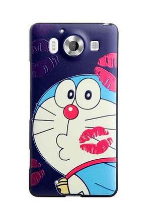 Оригинальный чехол панель накладка для microsoft lumia 950 с картинкой синий кот