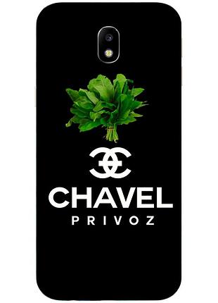 Антибрендовый силиконовый чехол для samsung galaxy j3 2018 с картинкой chavel privoz
