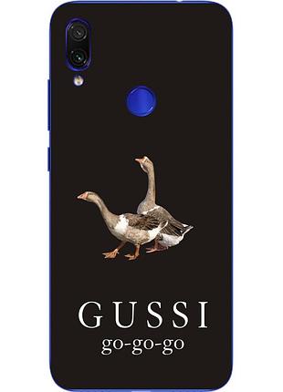 Антибрендовый силіконовий чохол для xiaomi redmi note 7 з картинкою gussi go go