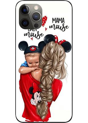 Чехол силиконовый для iphone 12 pro с картинкой мама и малыш