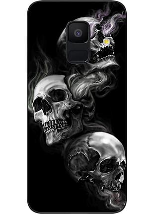 Бампер силіконовий чохол для samsung a6 2018 galaxy a600f з картинкою три черепа
