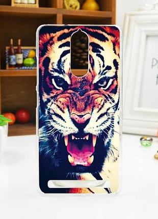 Оригинальный чехол панель накладка для lenovo a7020 / vibe k5 note с картинкой тигр