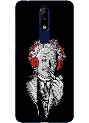 Чохол силіконовий для nokia 5.1 2018 з картинкою ейнштейн в навушниках