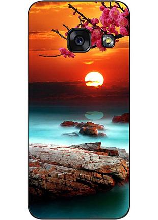 Силіконовий чохол для samsung a7 2017 galaxy a720 з картинкою гарний захід сонця