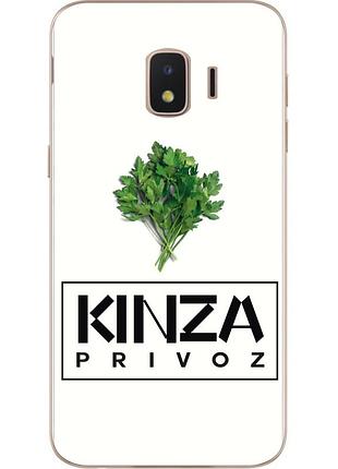 Антибрендовый силіконовий чохол для samsung j2 core galaxy 2018 j260 з картинкою kinza privoz