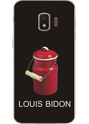 Антибрендовый силиконовый чехол для samsung j2 core galaxy 2018 j260 с картинкой louis bidon на черном фоне