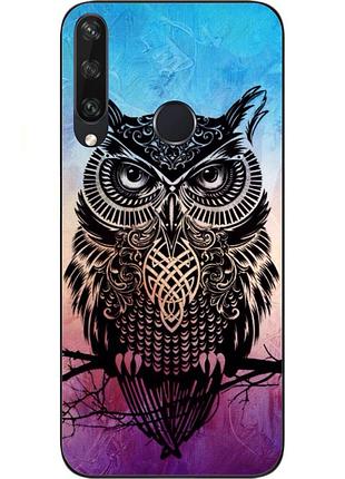Чехол силиконовый для huawei y6p с картинкой сова