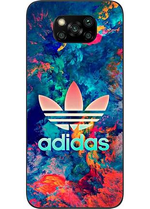 Силиконовый чехол для xiaomi poco x3 с картинкой adidas