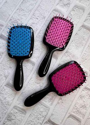 Гребінець супер браш hollow comb міні чорна ручка (21*9*5см) 210862 тм eстет