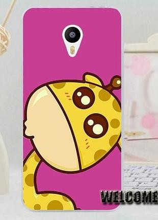 Силиконовый чехол для meizu m2 note с картинкой жираф