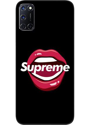 Силиконовый чехол для oppo a52 с картинкой губы supreme