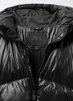 Чорна куртка пуфер від zara 3
