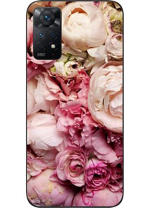 Чехол силиконовый для xiaomi redmi note 11 pro с картинкой пионы