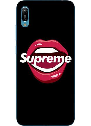 Чехол силиконовый для huawei y6 2019 с картинкой губы supreme