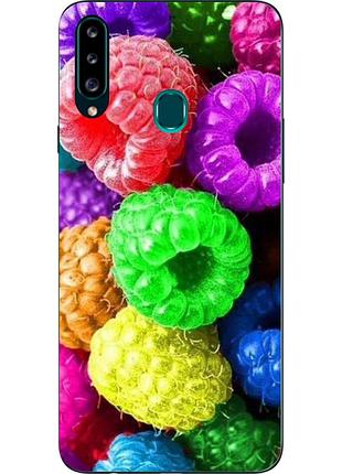 Чехол силиконовый для samsung a20s galaxy a207f с картинкой малина