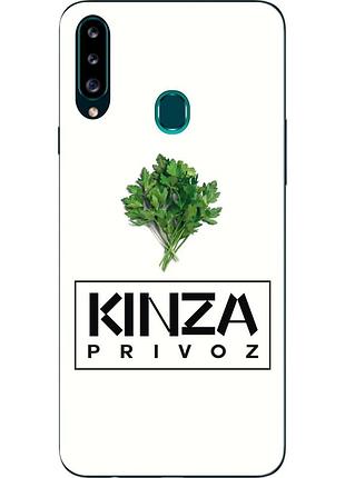 Антибрендовый силиконовый чехол для samsung a20s galaxy a207f с картинкой kinza privoz
