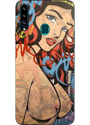 Бампер силиконовый чехол для samsung a20s galaxy a207f с картинкой поп арт