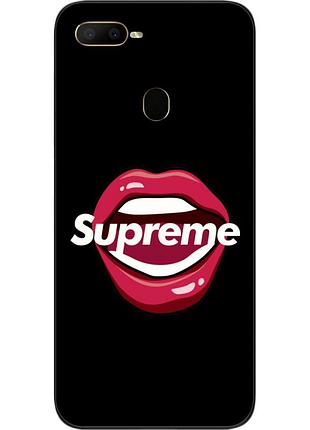 Силиконовый чехол для oppo a5s с картинкой губы supreme