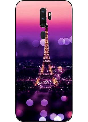 Силиконовый чехол для oppo a5 2020 с картинкой париж ночью