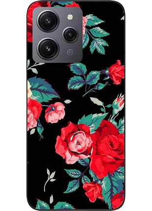 Силиконовый чехол бампер для xiaomi redmi 12 с картинкой розы