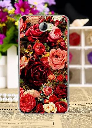 Силіконовий чохол бампер для huawei y5 ii з картинкою півонії